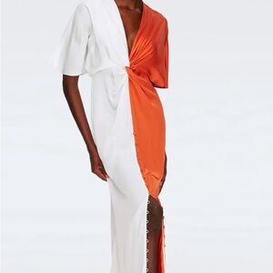 NWT!! DIANE VON FURSTENBERG 
Hattie Dress Orivy orange rust/Ivory